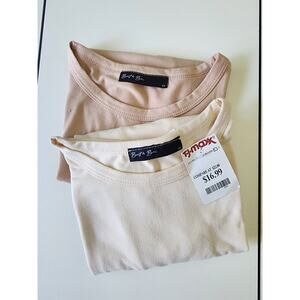 Set of 2 Brit & Bri Tops Cream/Tan Size XS NWT